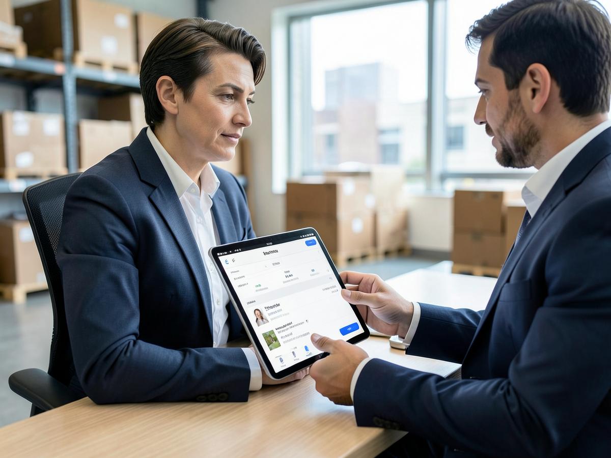 Cliente a consultar produtos e a efetuar uma encomenda num tablet